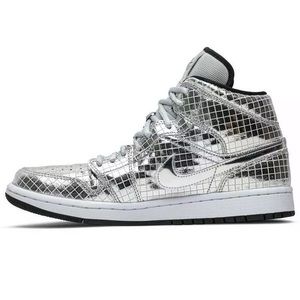 Nike Air Jordan 1 Mid SE Disco Metallic Sneakers